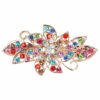 2110610532 Haarspeld Patentspeld Bloemvorm 6,5cm – Opengewerkte met Strass Steentjes - Multicolor