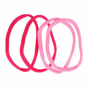2110610673 Haarband sport - Elastiek endless nylon - Roze - Set van 4