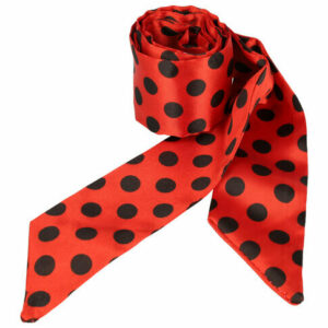 Haarband haarsjaaltje - Stippen patroon 180cm - Zwart rood