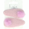 2110610742 Haarspeld Klikklak 5 cm - Pompom Velvet - Paars - Set van 2