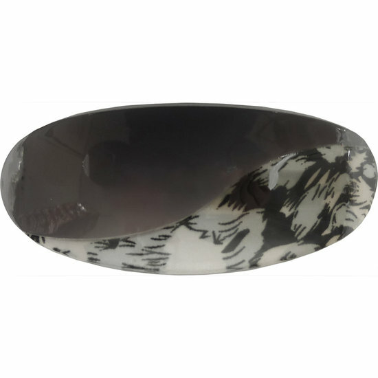 2110610772 Haarspeld Patentspeld Ovaal 10cm – Panterprint en Effen – Grijs