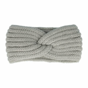 Haarband Twist 10cm – Effen Kleur – Gebreide Stof – Grijs