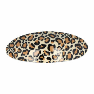 Haarspeld Patentspeld Ovaal 10cm – Panter Patroon – Crème/Bruin/Zwart