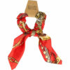 2110616097 Haarelastiek Scrunchie – Strik Kettingprint – Gladde Stof – Rood