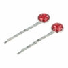 2110616163 Haarspeld schuifspeldjes - Cirkel panter 6cm - Rood zilver - Set van 2