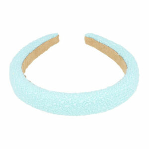 Haarband Diadeem 3cm – Dik Gevuld – Geweven Stof – Handmade – Lichtblauw