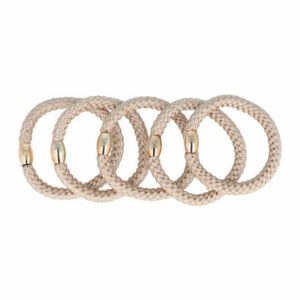 Haarelastieken basic - Hair Tie - Taupe grijs - Set van 5