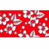 2110616427 Haarband multifunctioneel - Bloemen patroon 45x25cm - Wit rood