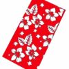 2110616430 Haarband multifunctioneel - Bloemen patroon 45x25cm - Wit rood