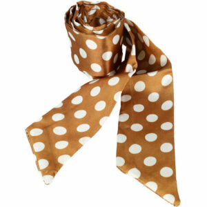 Haarband haarsjaaltje - Stippen patroon 180cm - Wit bruin