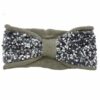 2110621470 Haarband Knoop 10cm – Pailletten – Gebreide Stof – Grijs