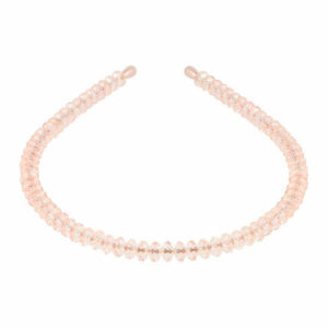 Haarband Diadeem 1cm – Facetkralen – Roze