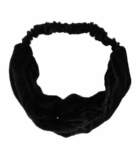 2110621491 Haarband Twist 6cm – Effen Kleur – Velvet Stof – Zwart