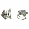 Haarspeld curlies - Bloem strass steentjes 1cm - Wit zilver - Set van 2