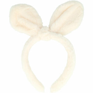 Haarband Diadeem 2,5cm – Strik Oortjes – Teddy Stof – Creme