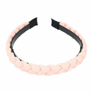 Haarband Diadeem 2cm – Gevlochten Stof & Kunststof – Lichtroze