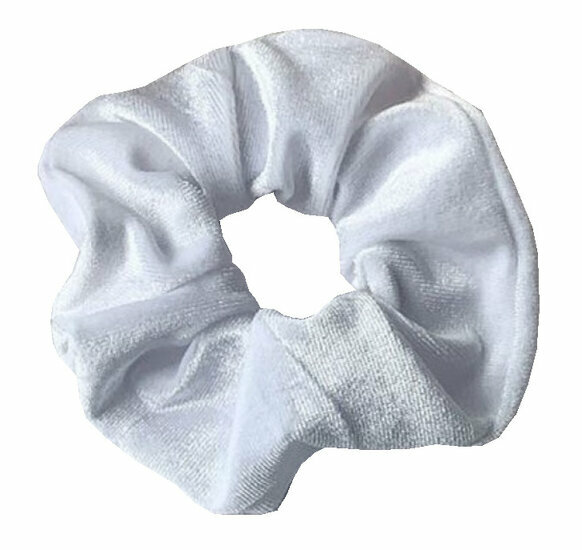 2110628211 Haarelastiek Scrunchie – Basic – Velvet Stof – Wit