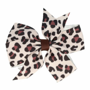 Haarspeld Duckklem 6,5cm – Strik van Stof – Panterprint – Zwart Bruin Beige