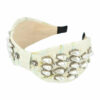 2110631823 Haarband Diadeem 8cm – Statement – Parelkralen & Strass Steentjes – Handmade – Wit