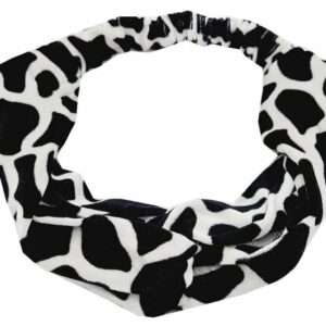 Haarband Twist 6cm – Dierenprint – Velvet Stof – Zwart Wit