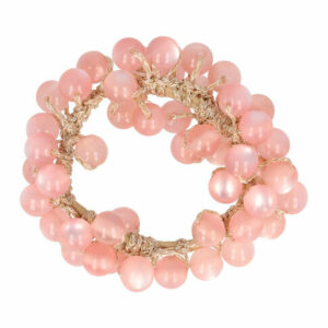 2110632072 Haarelastiek – Bedekt met Ronde Kralen - Roze