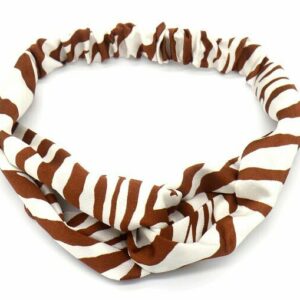 Haarband Twist 5cm – Zebraprint – Gladde Stof – Bruin Wit