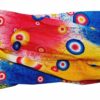 2110633680 Haarband multifunctioneel - Cirkel patroon 45x25cm - Blauw roze wit geel