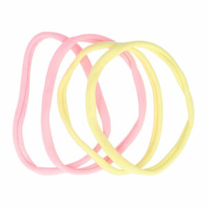 Haarband sport - Elastiek endless nylon - Roze geel - Set van 4