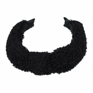 Haarband Diadeem 4cm – Knoop & Teddy Stof – Zwart