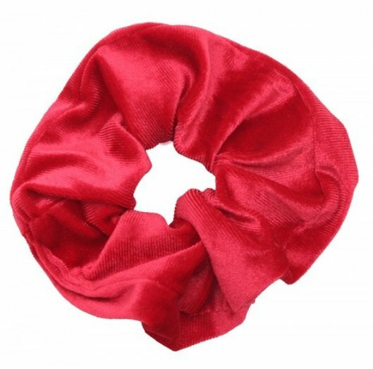 2110633752 Haarelastiek Scrunchie – Basic – Velvet Stof – Rood
