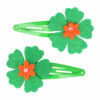 2110633872 Haarspeld Klikklak 5 cm - Bloem Vilt - Groen - Set van 2