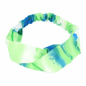 Haarband Twist 5cm – Tie-Dye Print – Gladde Stof – Blauw Groen