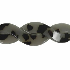 Haarspeld Patentspeld Gevlochten 8cm – Marmer Patroon – Zwart/Grijs