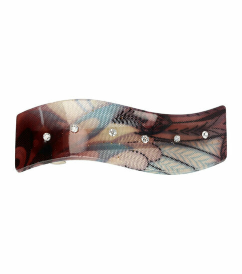 2110639320 Haarspeld Patentspeld Wavevorm 9cm – Fantasie Patroon – Bruin/Blauw