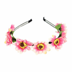 Haarband Diadeem 1cm – Bloemvorm 3cm – Fuchsia Roze