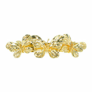 Haarspeld Patentspeld Vlindervorm 7cm – Metaal Ribbelstructuur – Goud