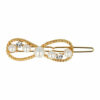 2110639494 Haarspeld haarclip - Infinity parel strass steentjes 4,5cm - Goud wit