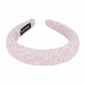 Haarband Diadeem 3cm – Dik Gevuld – Geweven Stof – Handmade – Lila Paars