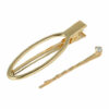 2110639563 Haarspeld Duckklem en Schuifspeldje 7cm – Ovale Vorm en Steentje – Goud – Set van 2