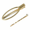 2110639566 Haarspeld Duckklem en Schuifspeldje 7cm – Ovale Vorm en Steentje – Goud – Set van 2