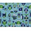 2110643115 Haarband multifunctioneel - Vissen patroon 45x25cm - Blauw