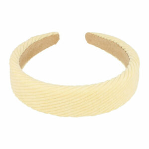 Haarband Diadeem 3cm – Zacht Gevuld – Ribstof – Creme