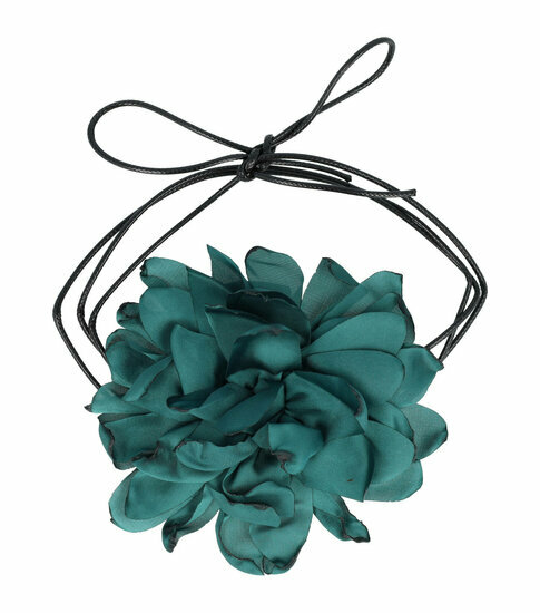 2110643163 Haarband bloem - Veter striklint - Donkergroen