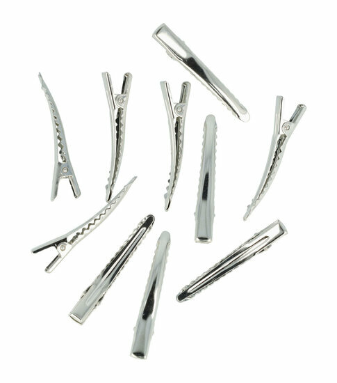 2110643187 DIY haarspeld gebogen 4,5 cm – metalen alligatorspeldjes – zilver – set van 10