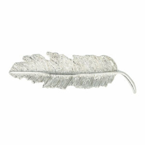 Haarspeld Patentspeld Veervorm 7cm – Metaal Feather – Zilver