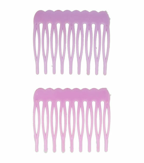 2110643301 Haarspeld Sierkam Opsteekkammen - Basic grove tand 4,5cm - Paars - Set van 2