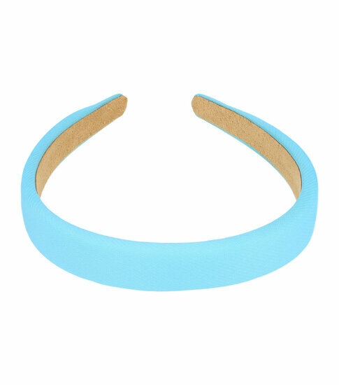 2110652415 Haarband Diadeem 2cm – Zacht Gevuld – Effen Kleur Stof – Blauw