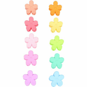 Haarspeld Haarklemmen 2cm – Klein Bloemvorm – Blauw Groen Geel Roze Paars Oranje – Set van 10