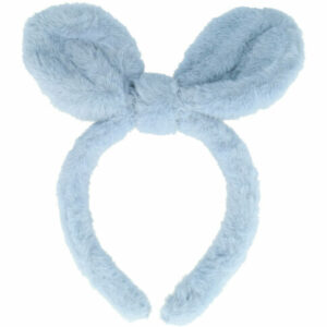 Haarband Diadeem 2,5cm – Strik Oortjes – Teddy Stof – Blauw