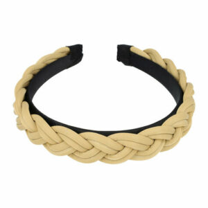 Haarband Diadeem 2,5cm – Gevlochten Rubberlook – Beige